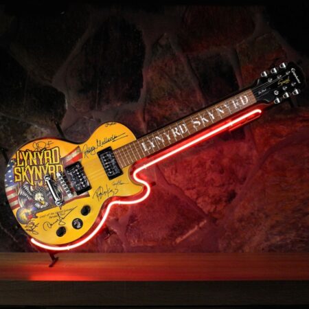 Lynyrd Skynyrd Gibson Gitaar Neon Verlichting 117 x 45 cm - Rood