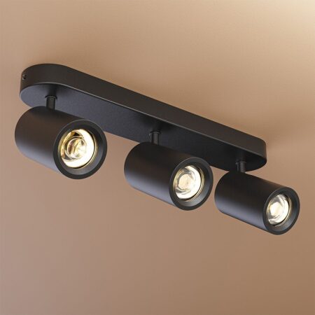 Madona - LED Plafondlamp - 3 spots - Excl. GU10 Fitting - Kantelbaar & Draaibaar - Rechthoekig - Aluminium | HOFTRONIC