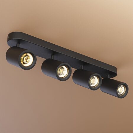 Madona - LED Plafondlamp - 4 spots - Excl. GU10 Fitting - Kantelbaar & Draaibaar - Rechthoekig - Aluminium | HOFTRONIC