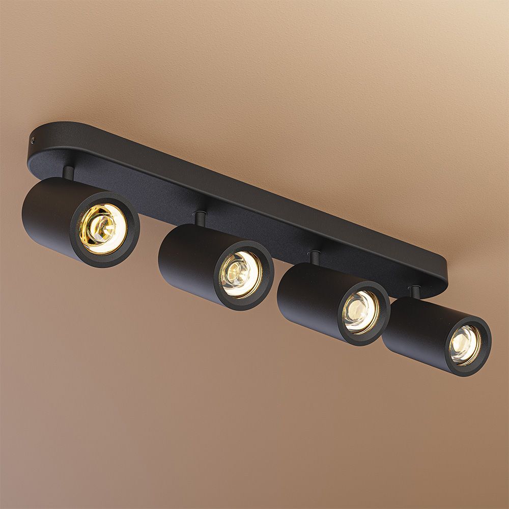 Madona - LED Plafondlamp - 4 spots - Excl. GU10 Fitting - Kantelbaar & Draaibaar - Rechthoekig - Aluminium | HOFTRONIC