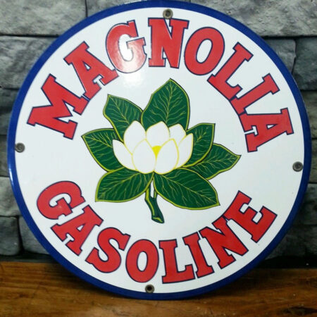 Magnolia Gasoline Emaille Logobord | Fiftiesstore