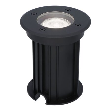 Maisy LED Grondspot Rond - Dimbaar - GU10 - 6500K daglicht wit - 4 Watt 345 Lumen - Rond - Ø12cm - Tuinspot - Oprit - Zwart - IP67 waterdicht | HOFTRONIC