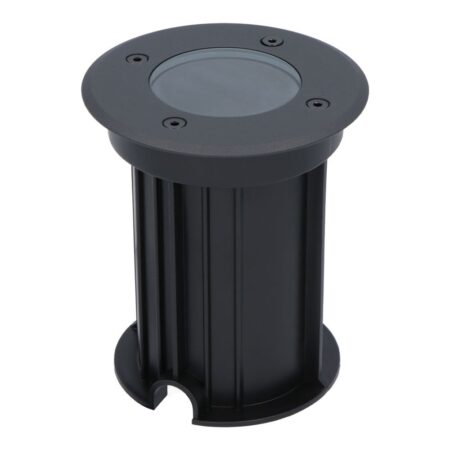Maisy LED Grondspot Rond - Dimbaar - GU10 fitting - Rond - Ø12cm - Tuinspot - Oprit - Zwart - IP67 waterdicht | HOFTRONIC
