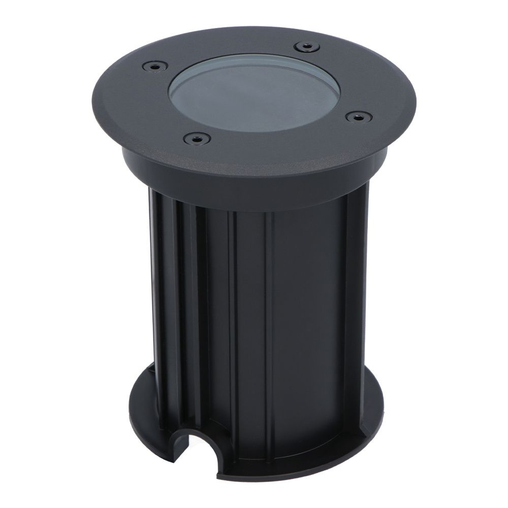 Maisy LED Grondspot Rond - Dimbaar - GU10 fitting - Rond - Ø12cm - Tuinspot - Oprit - Zwart - IP67 waterdicht | HOFTRONIC