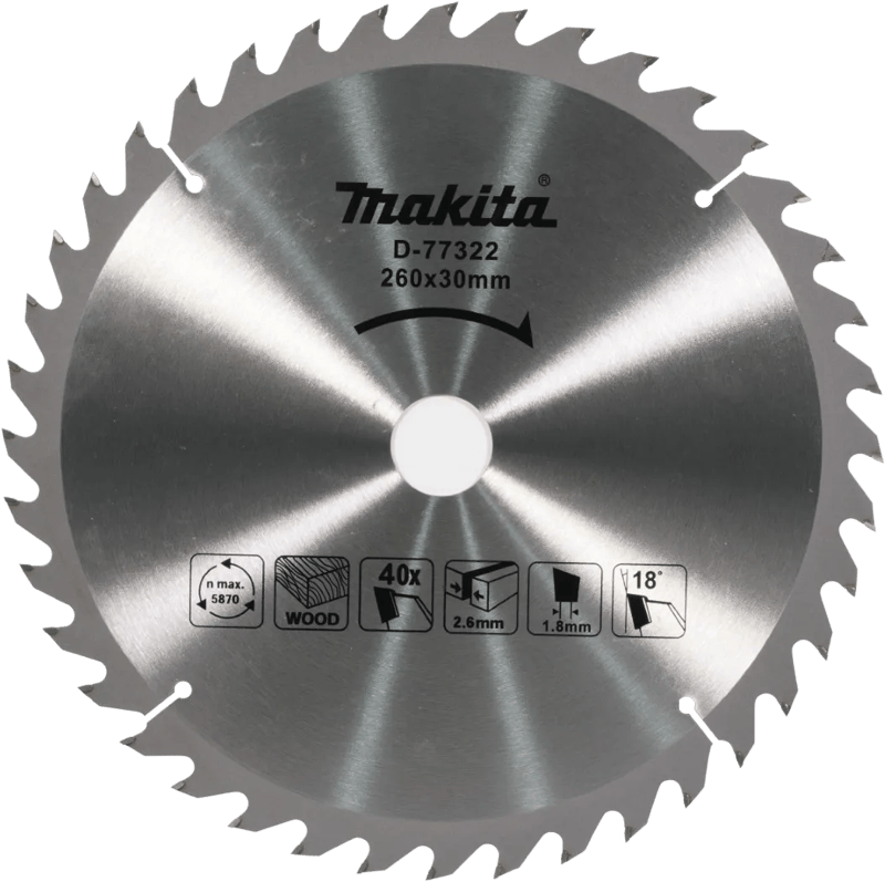 Makita Afkortzaagblad 260x30 40T