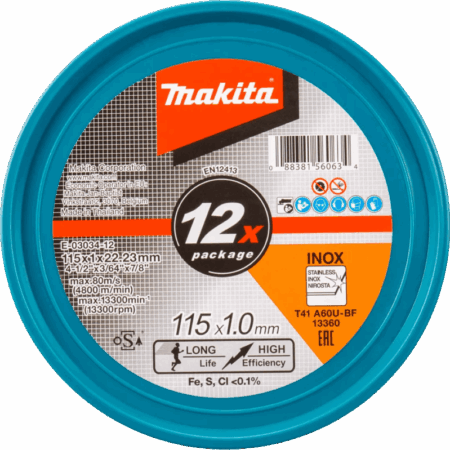 Makita Doorslijpschijf RVS 115 millimeter 12 stuks