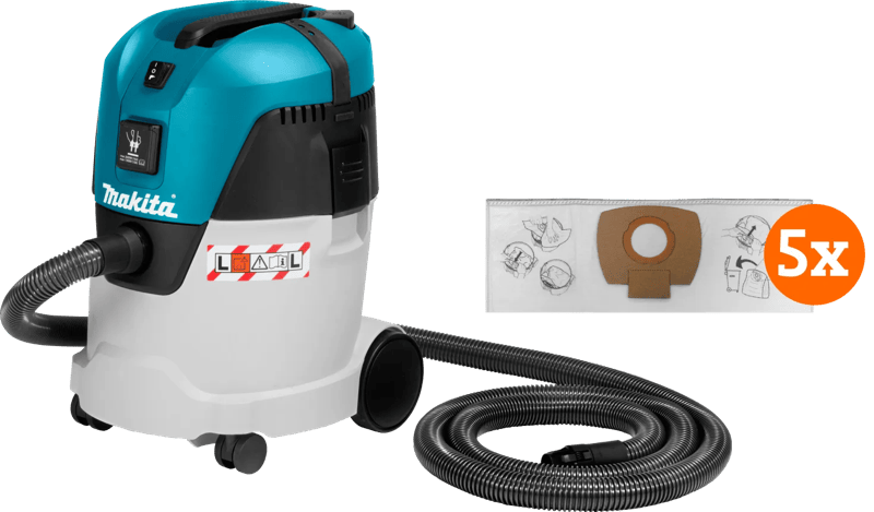Makita VC2512L + stofzuigerzakken (5x)