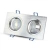 Mallorca Dubbel LED Inbouwspot - Kantelbaar armatuur - 91x180 mm - GU10 Fitting incl. lamphouder - Vierkant - IP20 voor binnen - RVS | V-TAC