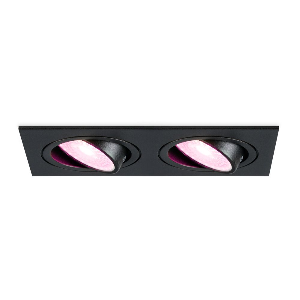 Mallorca - LED inbouwspot - IP20 - Kantelbaar - 11 Watt 690 Lumen - Wifi + Bluetooth - RGBWW - Dubbel - GU10 - Google Home