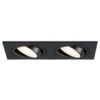 Mallorca LED inbouwspot - IP20 - Kantelbaar - 8 Watt 690 Lumen - 4000K Neutraal wit - Dubbel - GU10 - Dimbaar - Rechthoek - Voor binnen - Zwart | HOFTRONIC