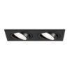Mallorca LED inbouwspot - IP20 - Kantelbaar - 8 Watt 690 Lumen - 6500K Daglicht wit - Dubbel - GU10 - Dimbaar - Rechthoek - Voor binnen - Zwart | HOFTRONIC
