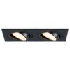 Mallorca LED inbouwspot - IP20 - Kantelbaar - 8 watt 690 lumen - 2700K warm wit - Dubbel - GU10 - Dimbaar - Rechthoek - Voor binnen - Zwart | HOFTRONIC