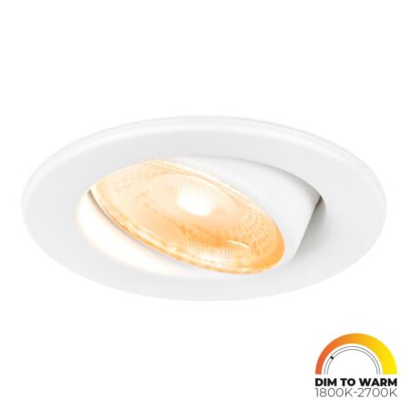 Malta LED inbouwspot - 5 Watt 360 lumen - Dim to warm - Rond - Kantelbaar - IP44 waterdicht - Wit - Incl. Quick Connector box - Wit | HOFTRONIC