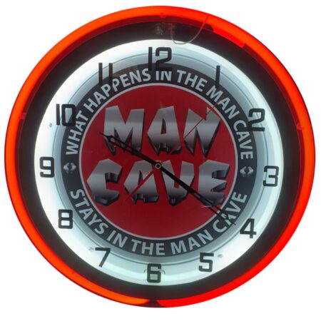 Man Cave Dubbele Neon Klok | Fiftiesstore