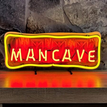 Mancave Rood Geel Neon Verlichting Met Achterplaat - 60 x 27 cm | 22% korting | Real Neon Art