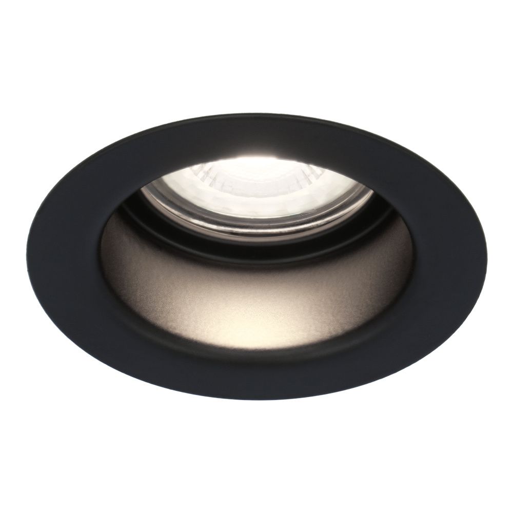 Mari LED inbouwspot verzonken - 4 Watt 345 Lumen - 6500K daglicht wit - GU10 - Dimbaar - Rond - IP64 Waterdicht - Zwart - Anti-glare | HOFTRONIC