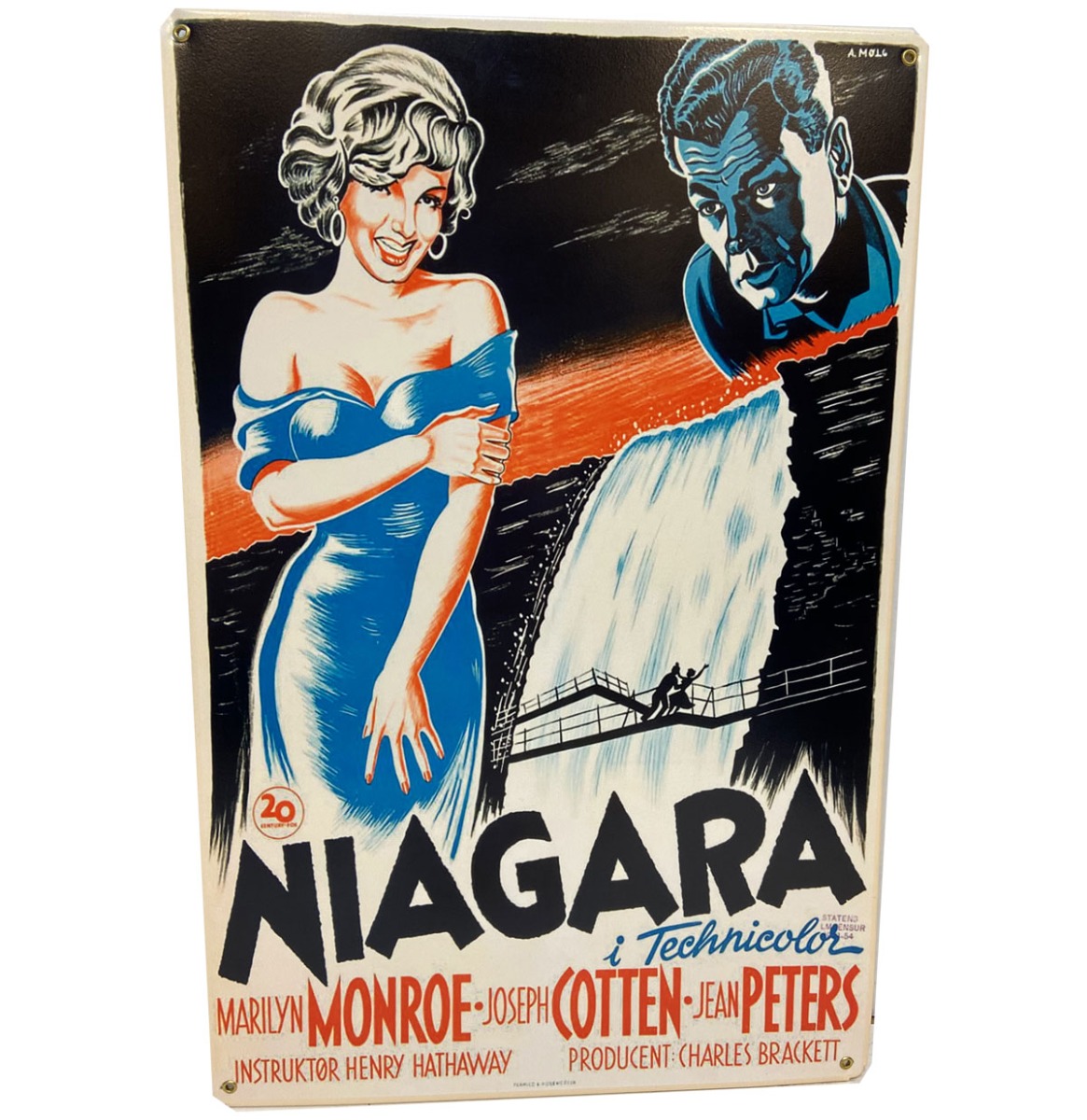 Marilyn Monroe Niagara Movie Poster Metalen Bord 29.5 x 44.5 cm | Marilyn Monroe
