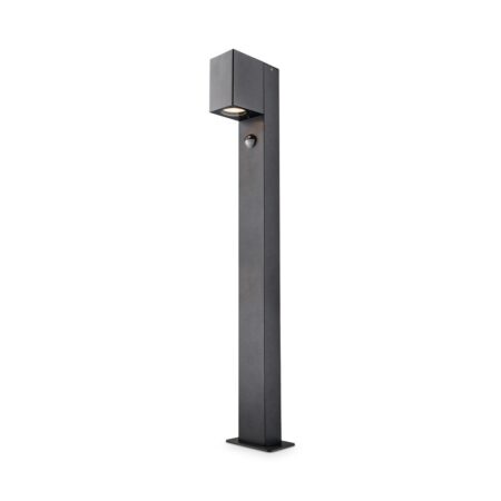 Marion LED Sokkellamp buiten zwart - 100 cm - Bewegingssensor - Padverlichting - GU10 Fitting - Max. 7 Watt - IP65 Waterdicht - Staande buitenlamp | HOFTRONIC