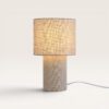 Marone - Linnen Tafellamp Beige 30 cm - Nachtkast lampje - Scandinavisch design - E27 fitting - Met aan/uit-schakelaar | LUSENZ