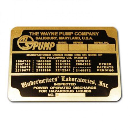 Martin & Schwartz Benzinepomp Serienummer Plaatje Koper | Fiftiesstore