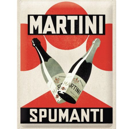 Martini Spumanti Metalen Wandbord met Reliëf 30x40 cm | Martini