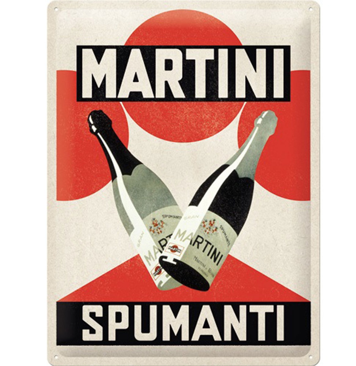 Martini Spumanti Metalen Wandbord met Reliëf 30x40 cm | Martini