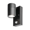 Mason wandlamp - 6500K daglicht wit - Bewegingsmelder en schemerschakelaar - IP44 spatwaterdicht - Spotlight voor binnen en buiten - Zwart | HOFTRONIC