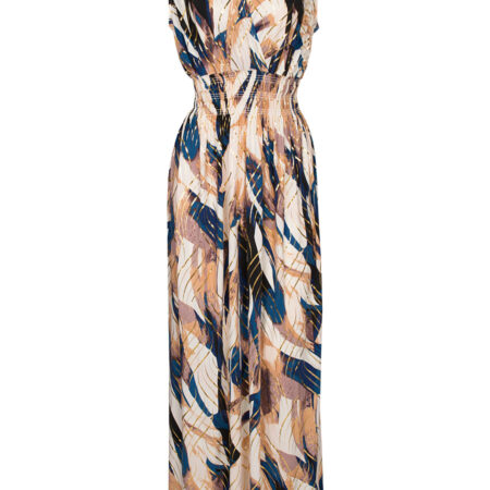 Maxi Jurk Amber Blauw Goud | Fashionize