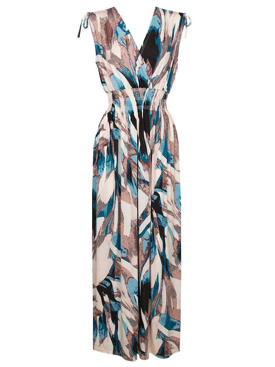 Maxi Jurk Amber Petrol | Fashionize