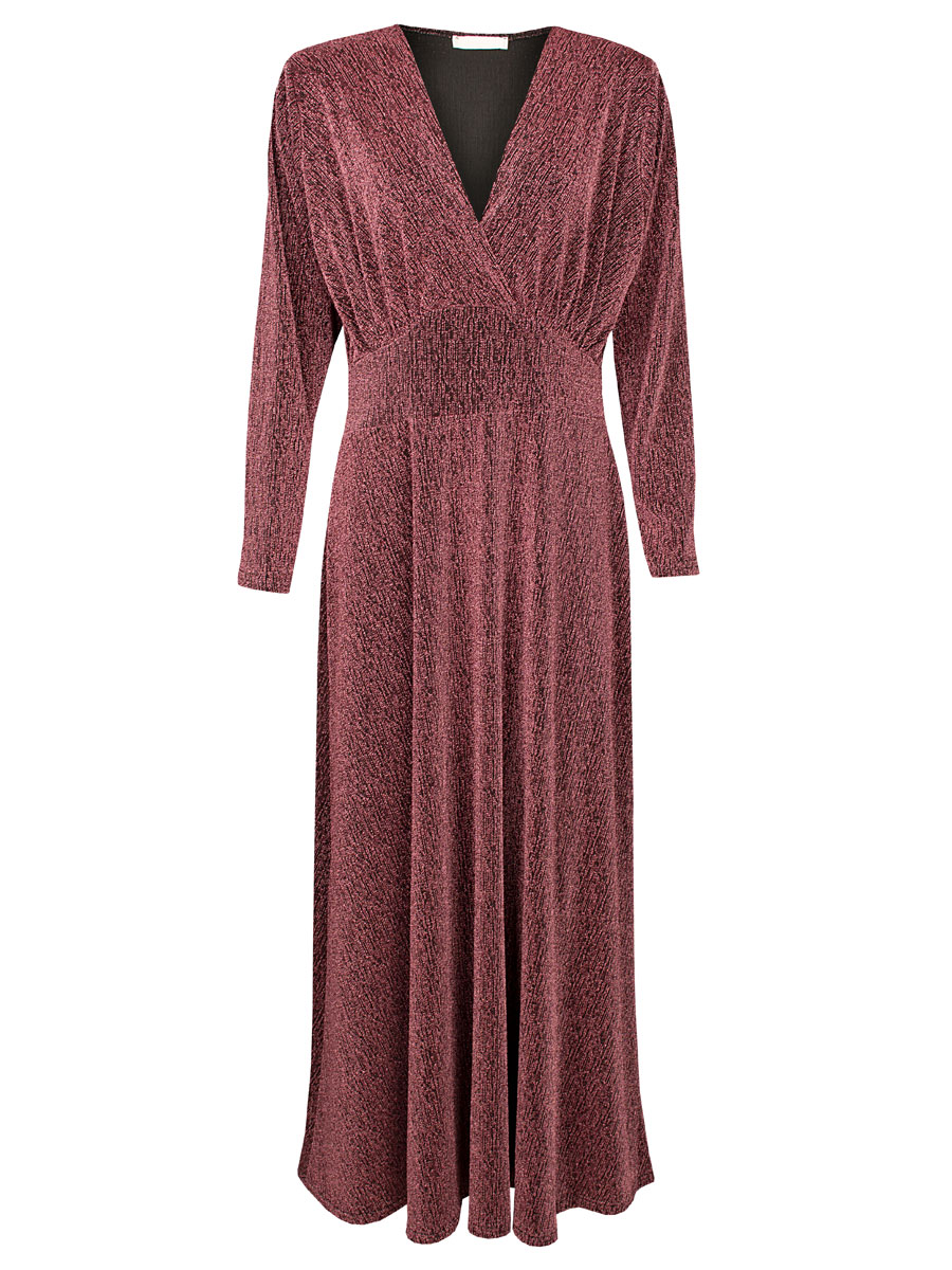 Maxi Jurk Glitter Rosé | Fashionize