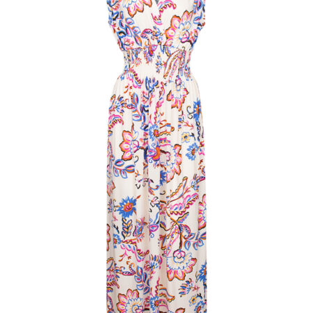 Maxi Jurk Nola Bloemen Ecru | Fashionize
