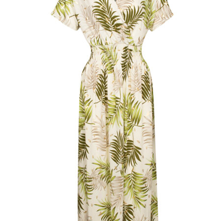 Maxi Jurk Norah Bladeren Groen | Fashionize