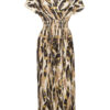 Maxi Jurk Norah Bladeren Zwart Goud | Fashionize