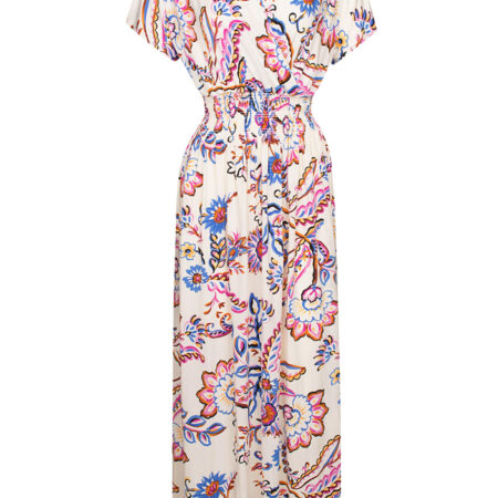 Maxi Jurk Norah Bloemen Ecru | Fashionize