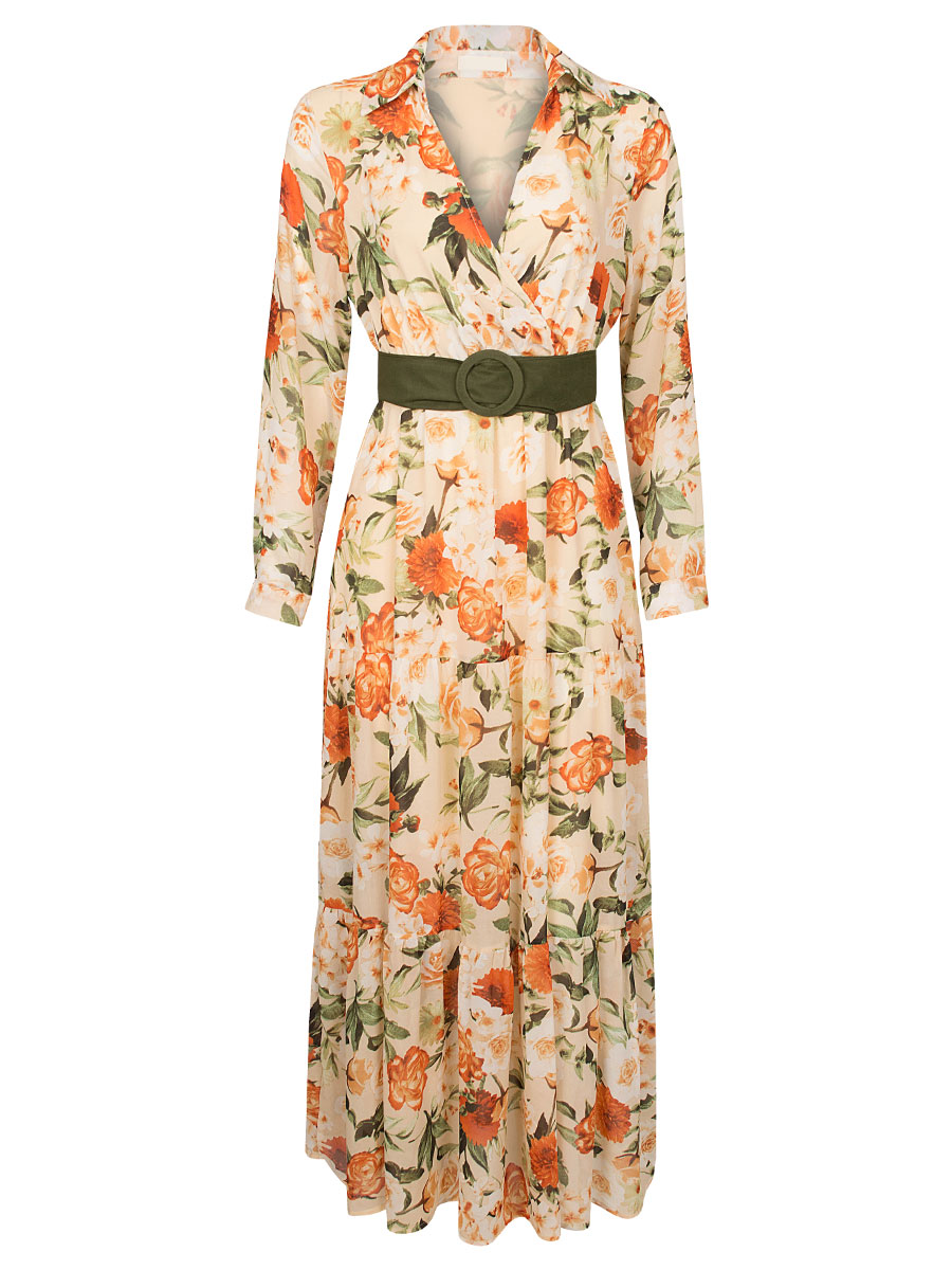 Maxi Jurk Priscilla Beige | Fashionize
