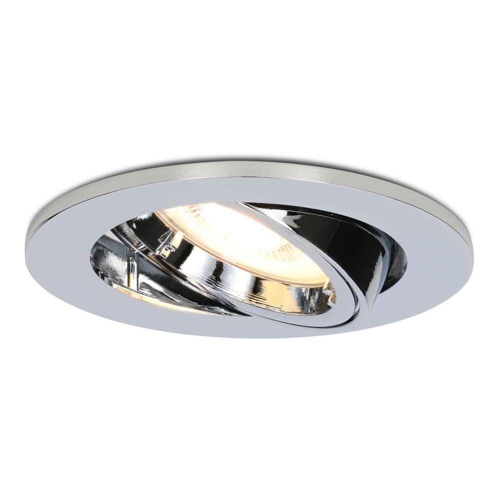 Maya LED inbouwspot - 4 Watt 345 lumen - 2700K Warm wit - GU10 - Dimbaar - Rond - Kantelbaar - IP20 voor binnen - Chroom | HOFTRONIC