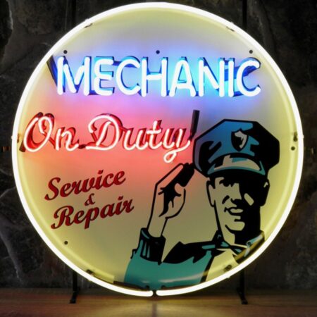 Mechanic On Duty Service & Repair Neon Verlichting 65 cm - Blauw