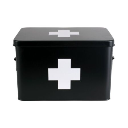 Medicijn Metalen Opbergdoos Groot - Zwart | Fiftiesstore