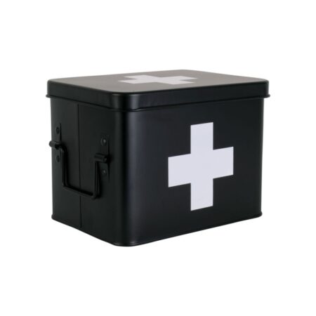 Medicijnkist Zwart Medium - 21.5 x 15.5 x 16 cm | Fiftiesstore