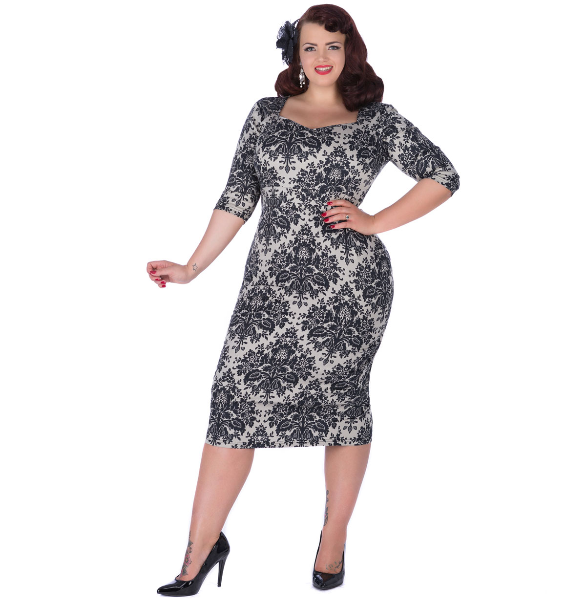Medusa Dress Damask Delight-44 (NL)/ 18 (UK) | 35% korting | Lady V London