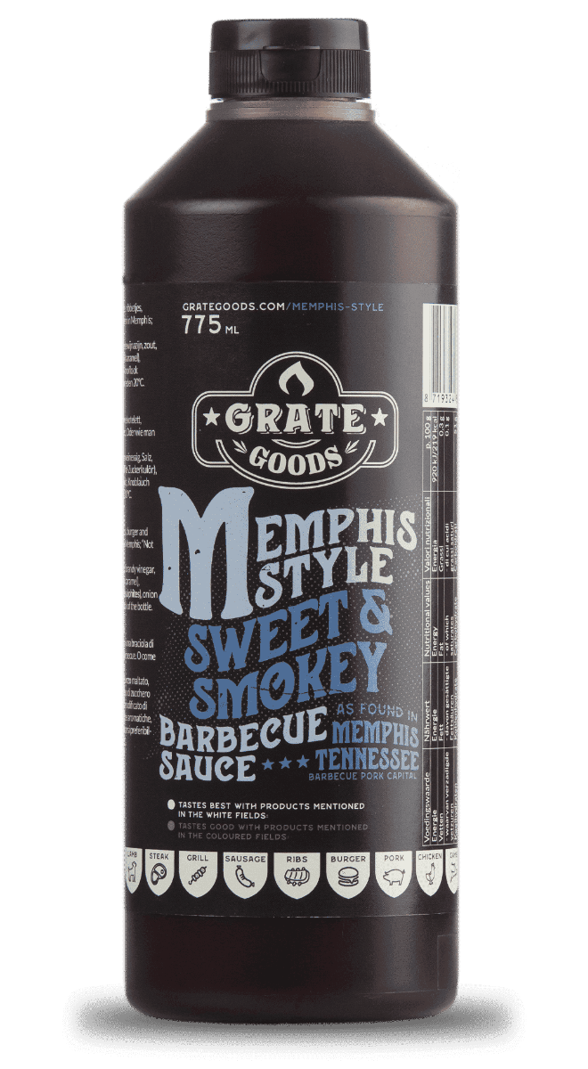 Memphis Sweet & Smokey Barbecue Sauce - 265 ml - Zoet-Rokerige Smaak uit Memphis | GRATE GOODS