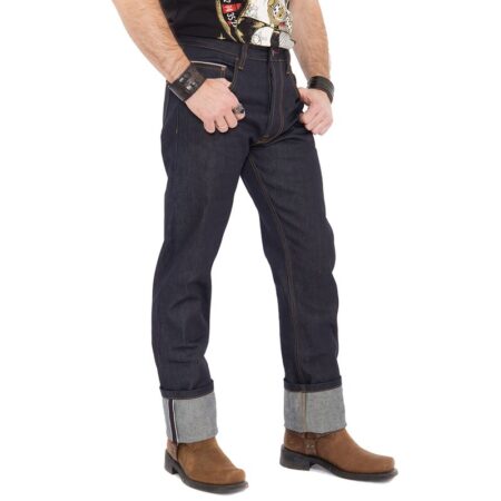 Men's Authentic Selvedge Dark Blue Jeans-40/38 | 26% korting | King Kerosin
