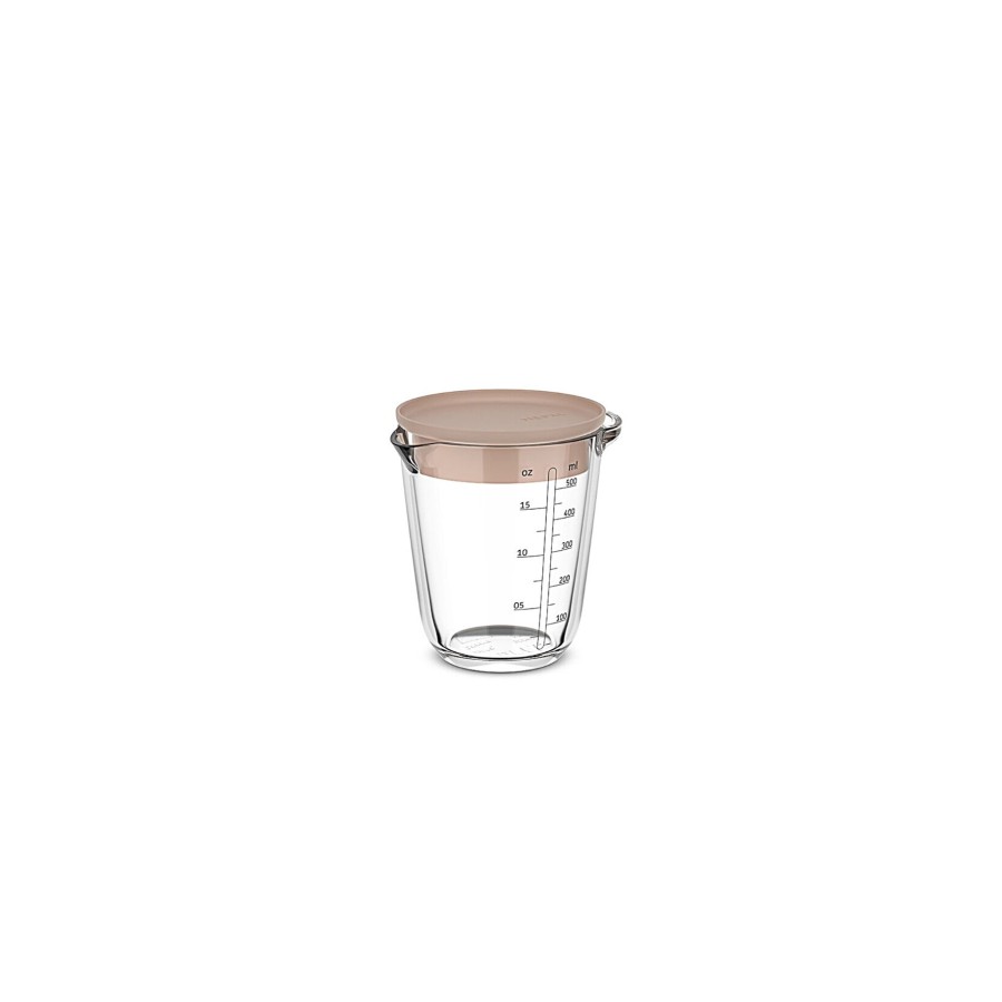 Mepal glas maatbeker 500ml met deksel chalk | Mepal