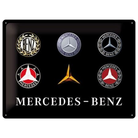 Mercedes-Benz Evolutie Logo Reliëf Metalen Bord 30 x 40 cm | Mercedes
