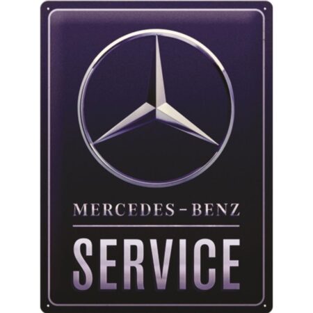 Mercedes-Benz Service Shiny Blue Metalen Bord - 30 x 40 cm | Mercedes