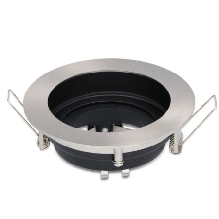 Mesa LED Inbouwspot - Kantelbaar armatuur - Diameter 100mm - GU10 Fitting incl. lamphouder - Rond - IP20 - RVS | HOFTRONIC