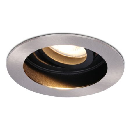 Mesa LED inbouwspot - GU10 4 Watt 345 lumen - 2700K Warm wit - Dimbaar - verzonken - Rond - Kantelbaar - IP20 Voor binnen - RVS | HOFTRONIC