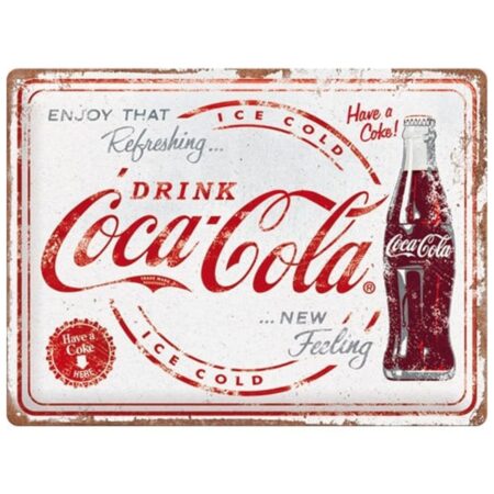 Metaal Bord 30 x 40cm Coca-Cola - Refreshing New Feeling | Coca-Cola