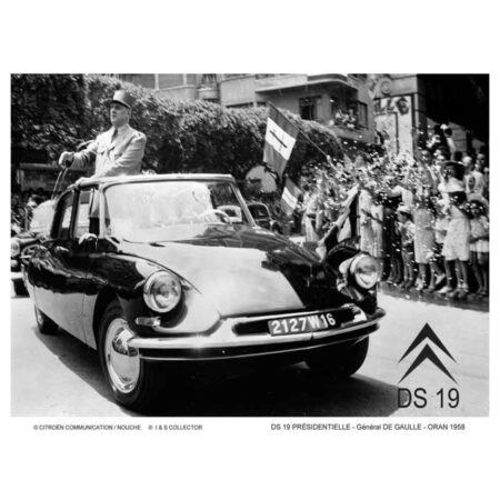 Metaal Bord 30x40 cm Citroen DS 19 General de Gaulle | Citroën