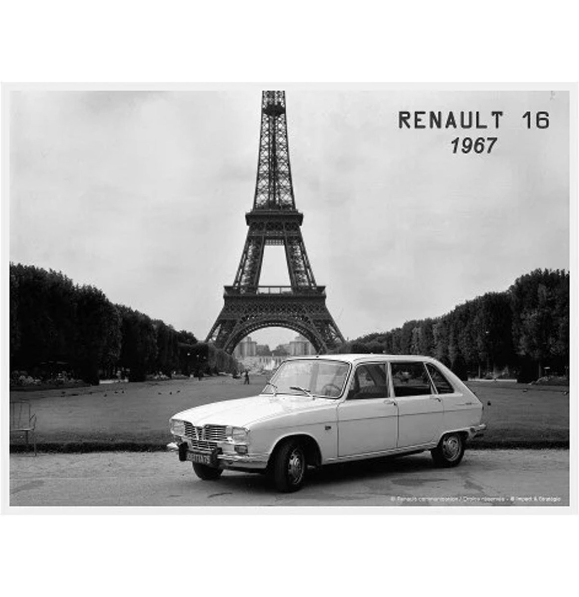 Metaal Bord 30x40 cm Renault 16 Tour Eiffel | Renault